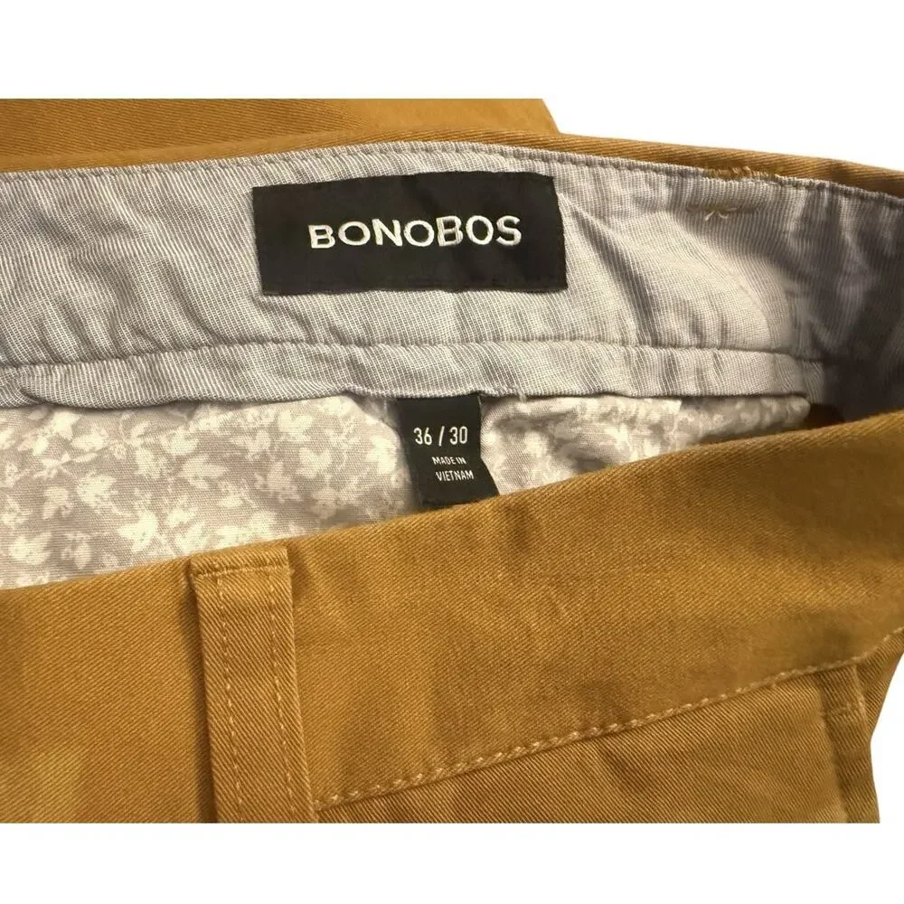 Bonobos The Chino 2.0 Stretch Washed Athletic Fit 36(38)X30(28) Nuthatch Gold